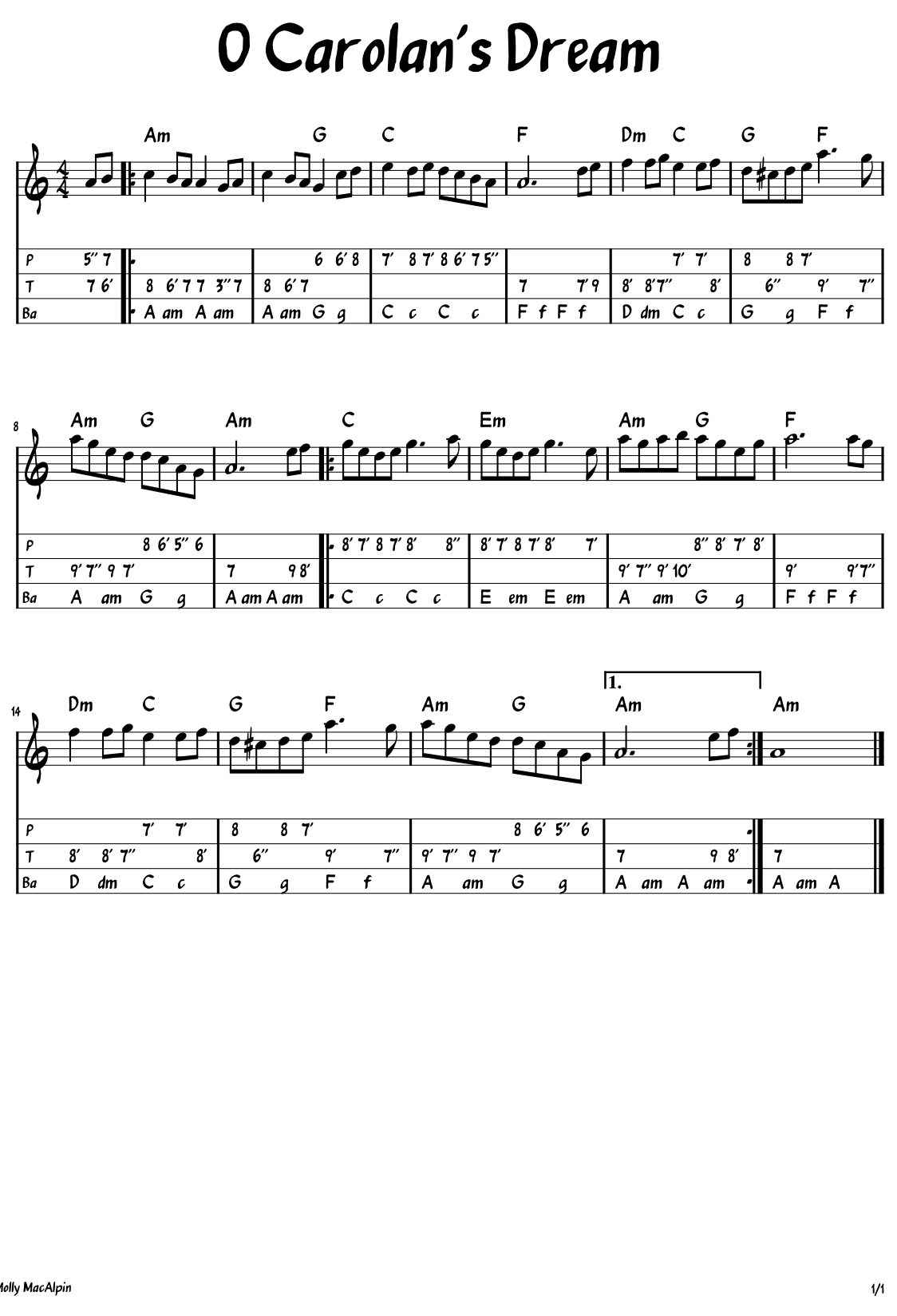 Partition O_Carolan_s_Dream_CACB