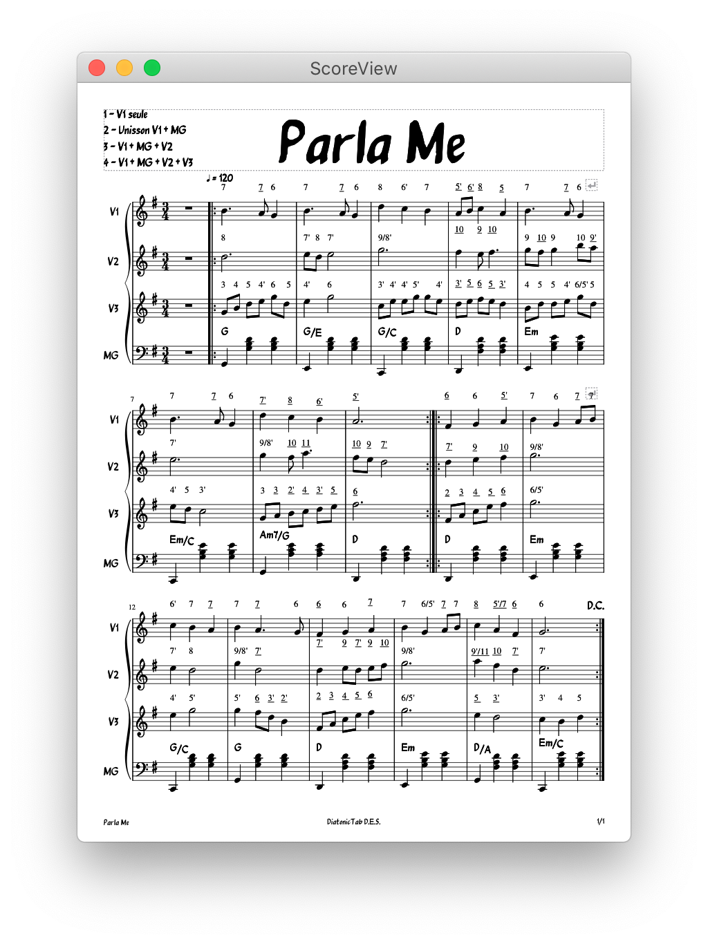 Partition Parla_Me